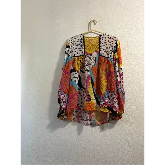 BI-nk for Anthropologie Miranda Peasant Blouse fairycore sheer  Size L - Picture 3 of 6